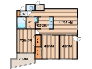 グランメ－ル緑道館の物件間取画像